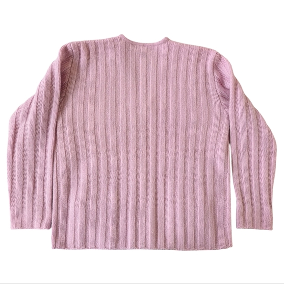 J. Crew Vintage Wool Pink Lavender Ribbed Zipper Cardigan sz M - Picture 2 of 8